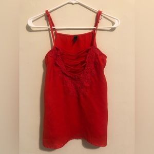 Cute Strappy red lace top. ALYA size XS